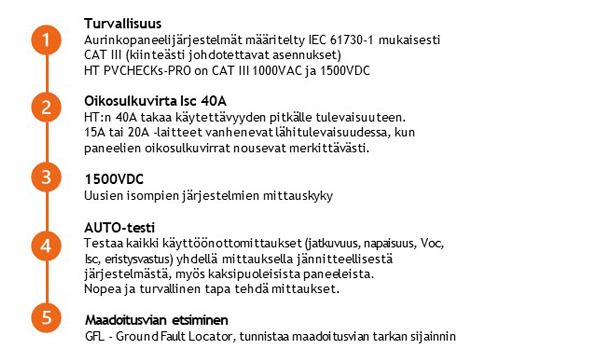 PVCHECKs-PRO -aurinkosähkölaitteiden testauslaite valinta