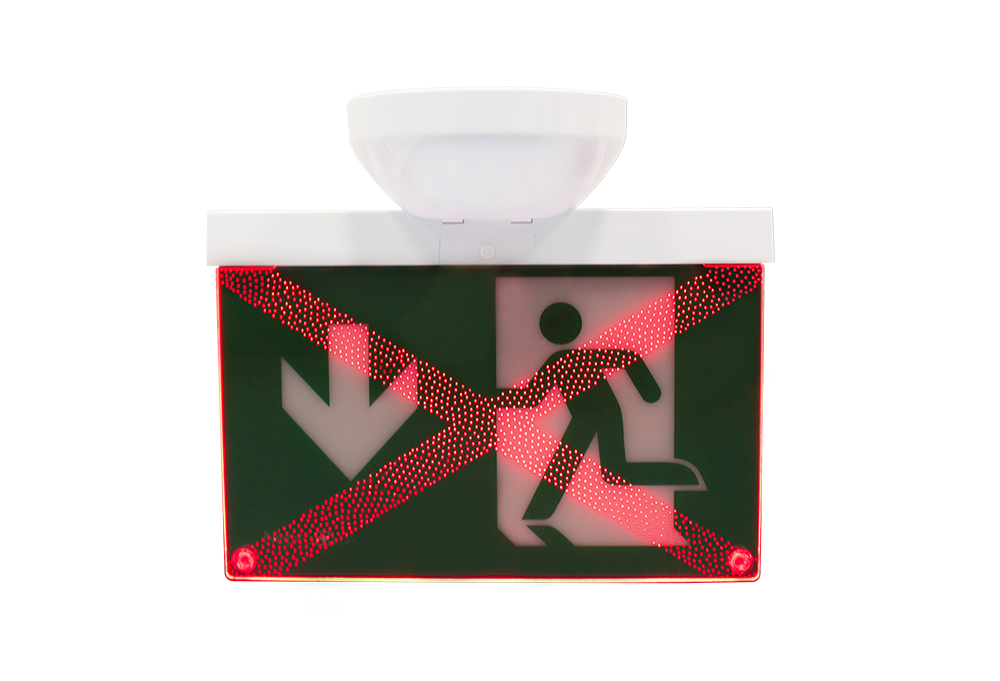 Hänvisningsarmatur med skiftande symboler